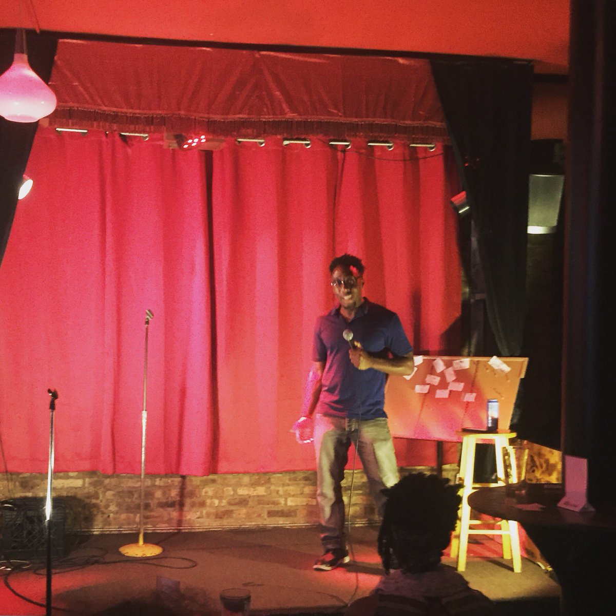 SLAcomedyshow's tweet photo. @SydneyAdeniyi "once you go black..you can go back" #standup #comedy #elboroomlive https://t.co/fNnPbLKAuT