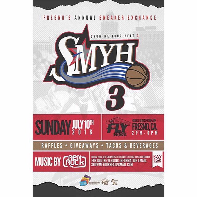 culturecloths's tweet photo. Show Me Your Heat 3 is just 5 days away!
If you're in Fresno don't miss out on the only sneaker exchange in city. https://t.co/vDBkyhxqBp