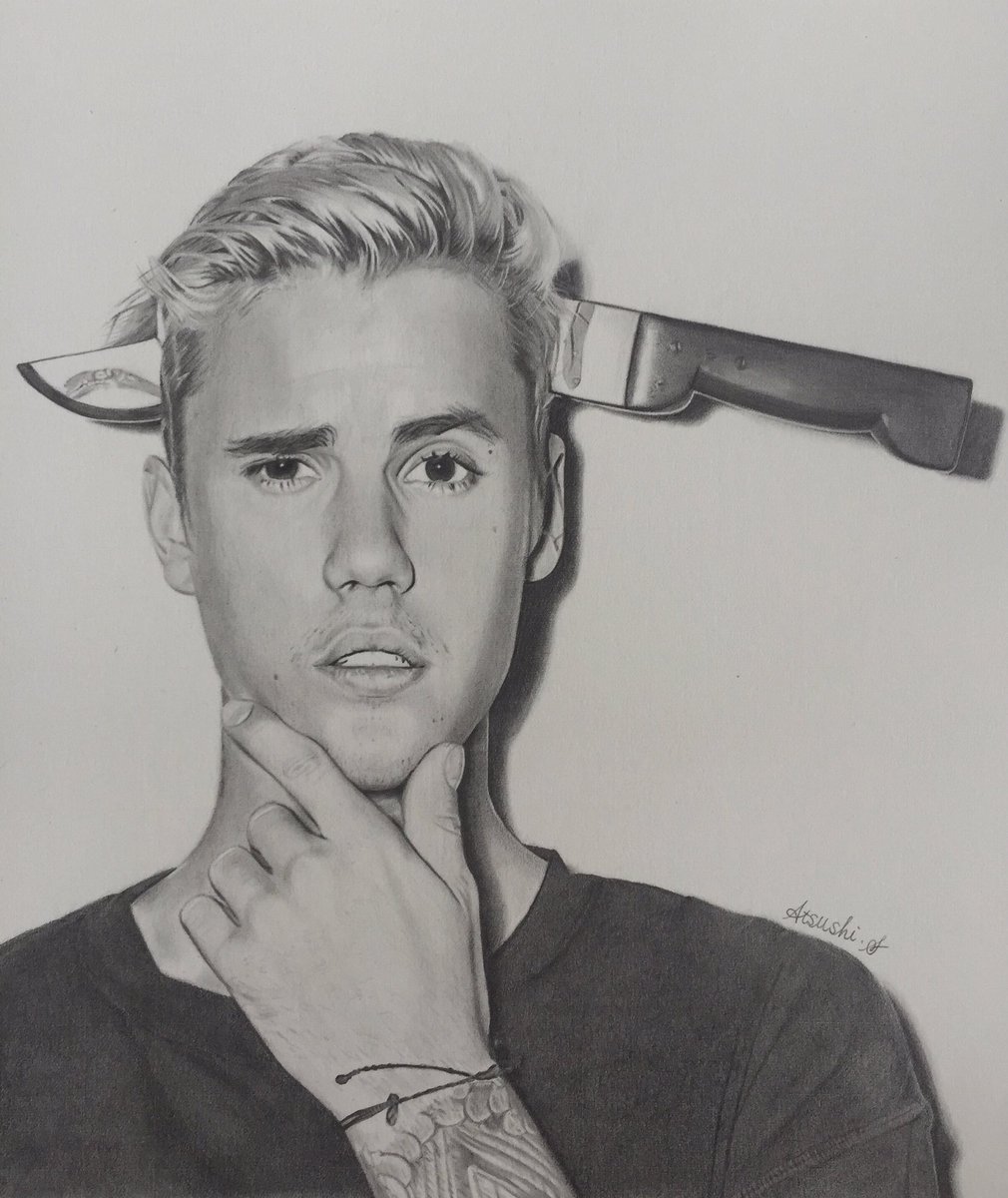 柔らかい 鉛筆画 Justin Bieber 絵画 タペストリ Alrc Asia