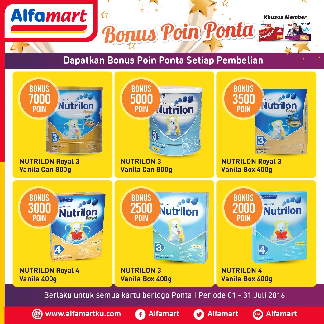 alfamart's tweet photo. Dapatkan Bonus poin Ponta setiap pembelian Nutrilon. Info https://t.co/p0Cx7v4nvp https://t.co/C5TDN1QTmU