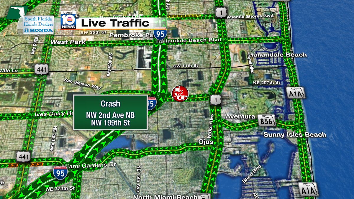 Crash on NW 2nd Ave NB and NW 199th St #TRAFFIC #MIAMI https://t.co/UbrTZoh21Z