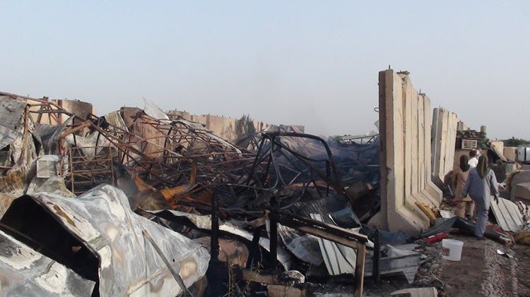 Lina_7511's tweet photo. Photos of the aftermath of the #rocket_attack on #CampLiberty https://t.co/sp466kSXzx https://t.co/8ULT2g32XY
