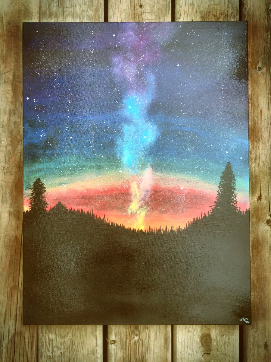 JBreatheDesigns's tweet photo. LIVE in the shop NOW!! "Smoke and Rainbows" 
(20% Donation to an LGBTQ Charity) (18x24", $140) #pride #yyc #canvas https://t.co/NZkddThU5Z