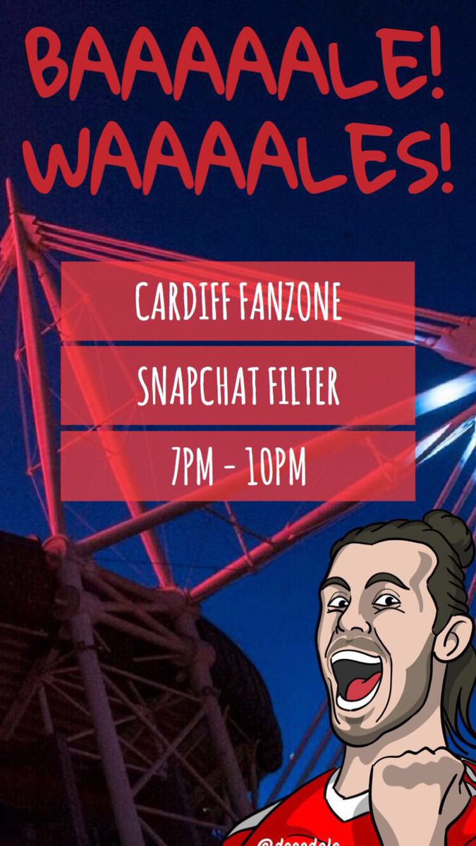 ILovesTheDiff's tweet photo. If yer a @Snapchat-ter use these to support @FAWales in the #CardiffFanzone
#EURO2016 #WAL
#TogetherStronger #WALPOR https://t.co/59G79Blule
