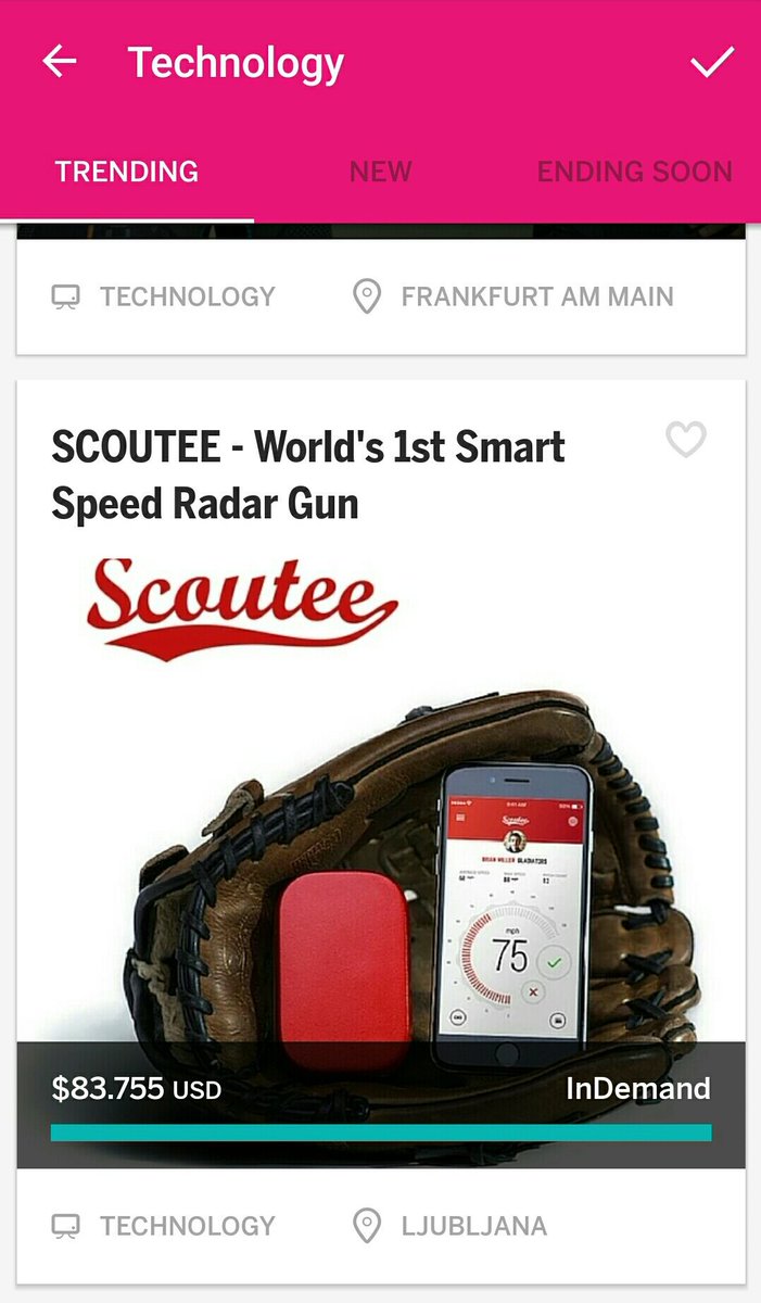 ScouteeRadar's tweet photo. It's great to see #SCOUTEE Smart #RadarGun #trending in #technology section of @Indiegogo! https://t.co/eWoNbAPGR4 https://t.co/1HoidXRaig