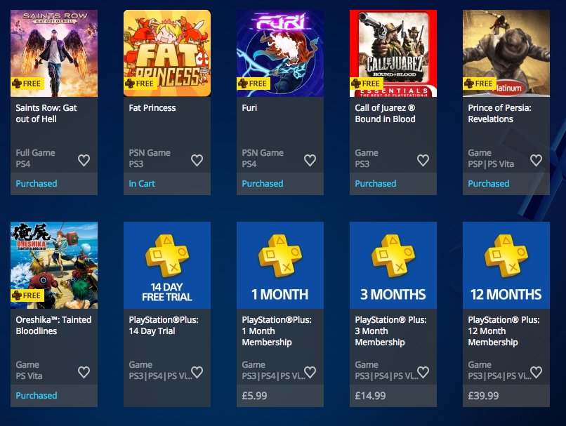 PSPlus_UK's tweet photo. #psplusjuly games! #psplus #ps4 #ps3 #vita #Furi #SaintsRow #FatPrincess #CallofJuarez #PrinceofPersia #Oreshika https://t.co/Du3VoMtsm0