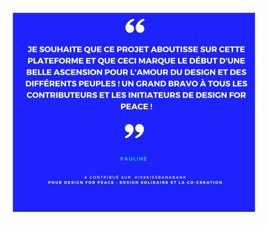 🔝🔝TEMOIGNAGE DU JOUR 🔝🔝
J- 8 #SupportDesignForPeace
►kisskissbankbank.com/fr/projects/de…
<a href="/Kissbankers/">KissKissBankBank</a> #designforpeace