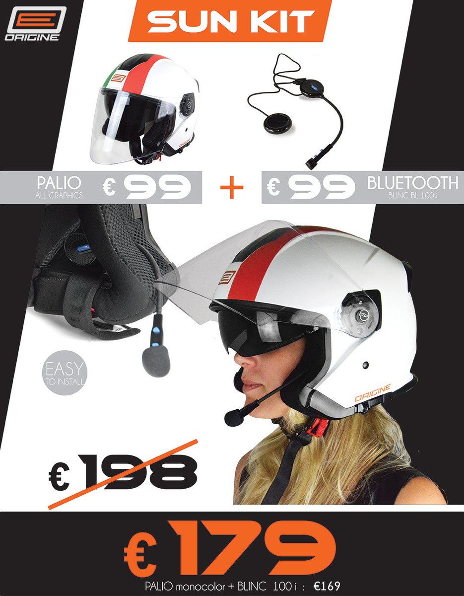 Origine Helmets | Offerta Sun Kit 2016: bit.ly/290cOPD 
#OrigineHelmets #Bluetooth #helmet #jet