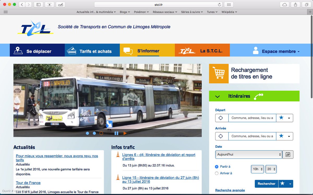 JiMFDV's tweet image. Oula du changement sur le site de la #STCL #Limoges