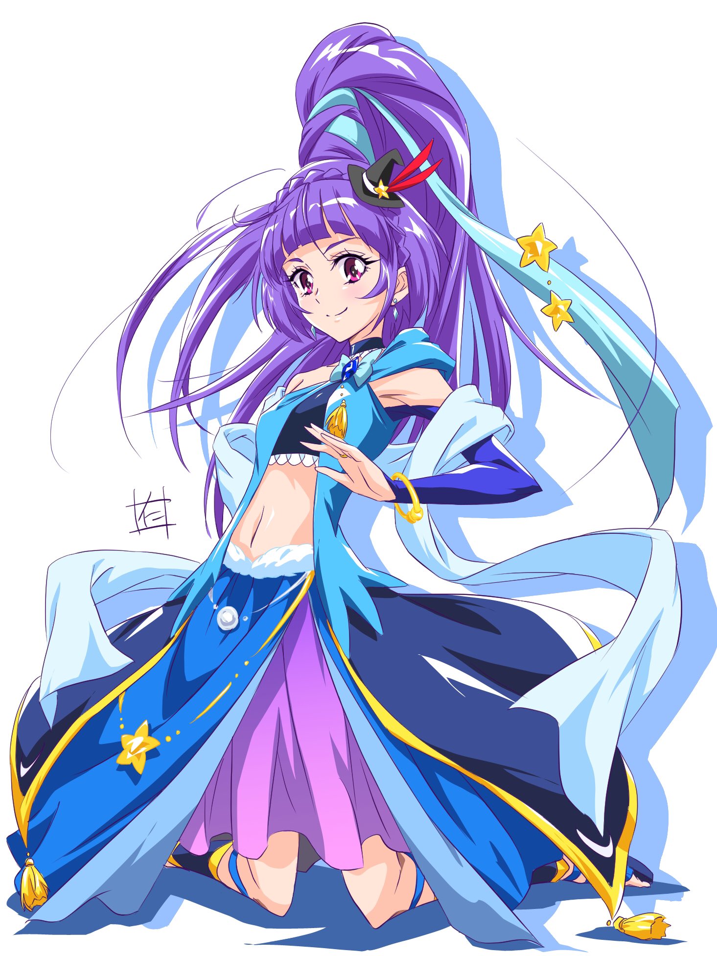 Twitter 上的 仁井学 Nii Manabu 今日の習作 魔法使いプリキュア キュアマジカルのサファイアスタイル F ヘソ出しだし 空飛べるし このスタイルは反則ですね W T Co Unynetbtkz Twitter