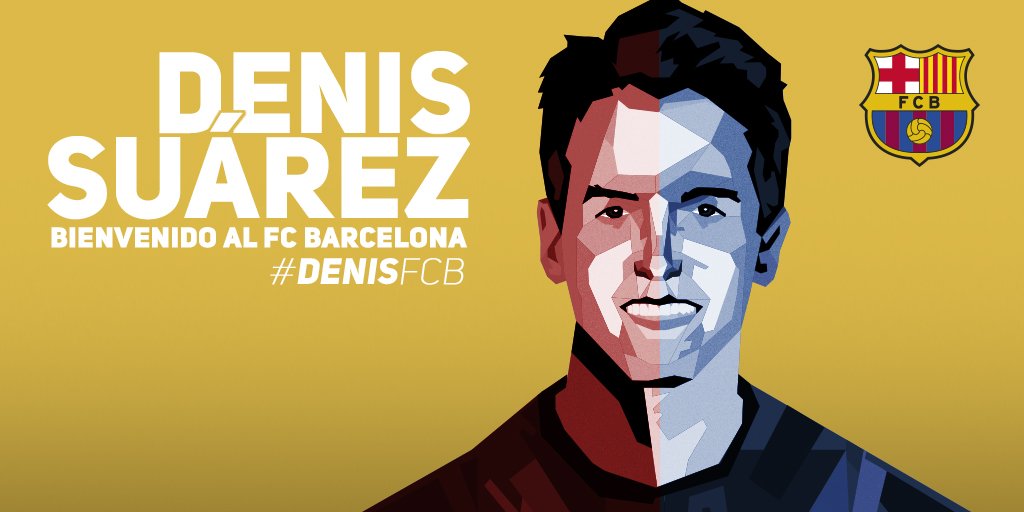 FCBarcelona_es's tweet image. Deja tu mensaje de bienvenida a @DenisSuarez36 nuevo jugador del @FCBarcelona_es con el hashtag #DenisFCB