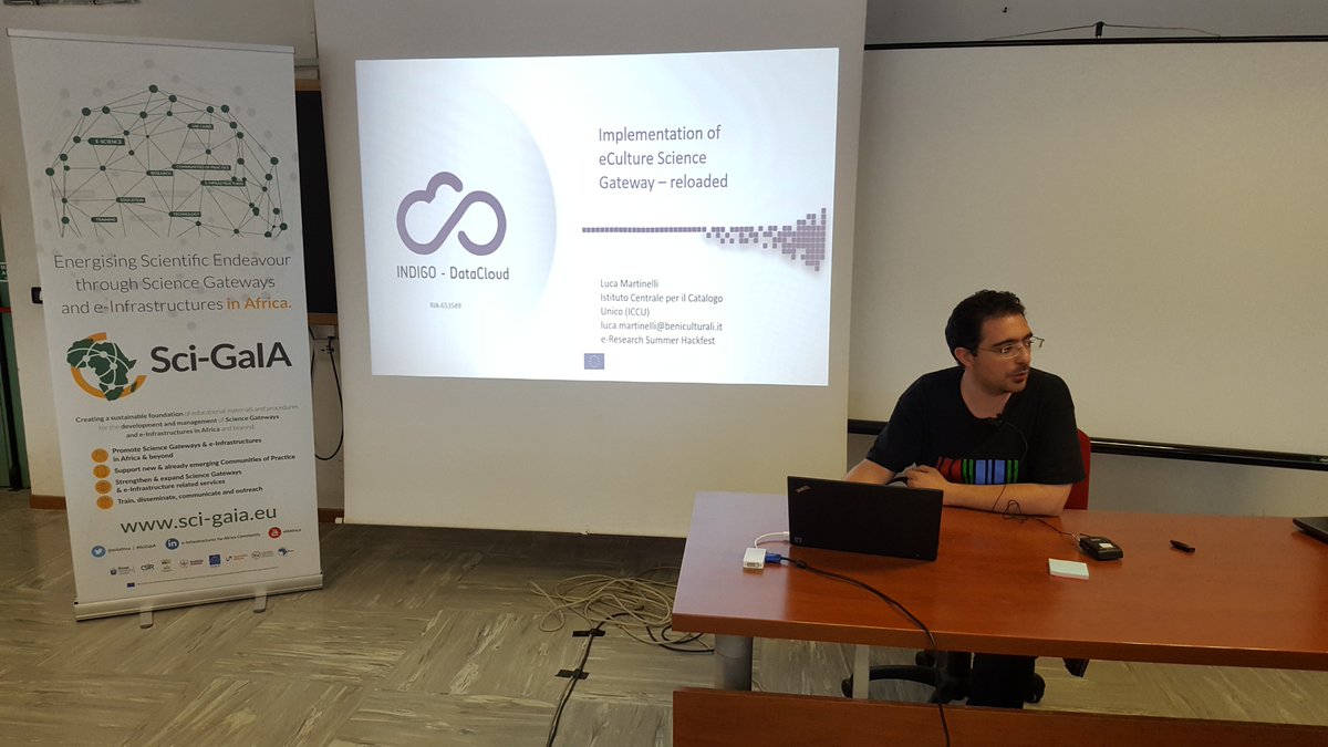 ei4africa's tweet photo. #summerhackfest Implementation of eCulture Science Gateway - reloaded Luca Martinelli @iccu2 @indigodatacloud https://t.co/A8SLhFGQY9