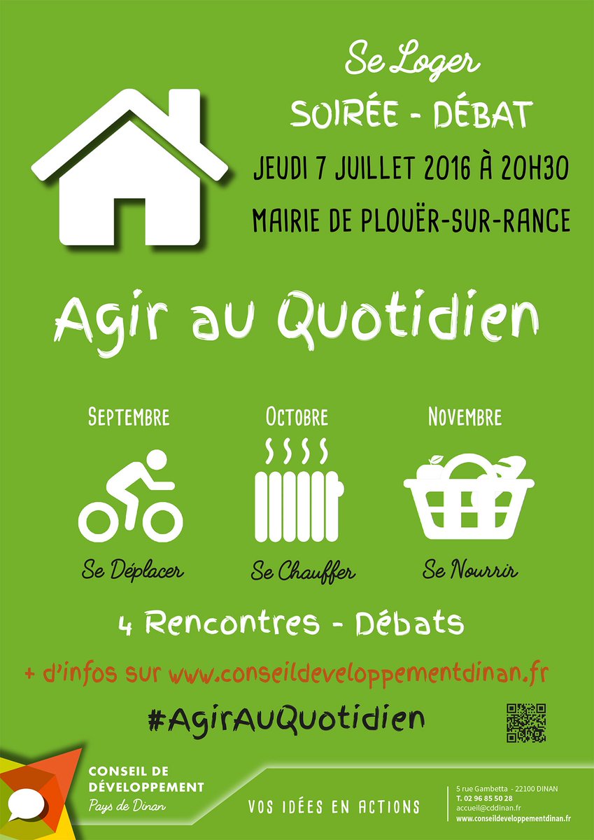7/07 - Face aux enjeux climatiques et énergétiques, comment #AgirAuQuotidien pour Se Loger : conseildeveloppementdinan.fr/agir-quotidien…