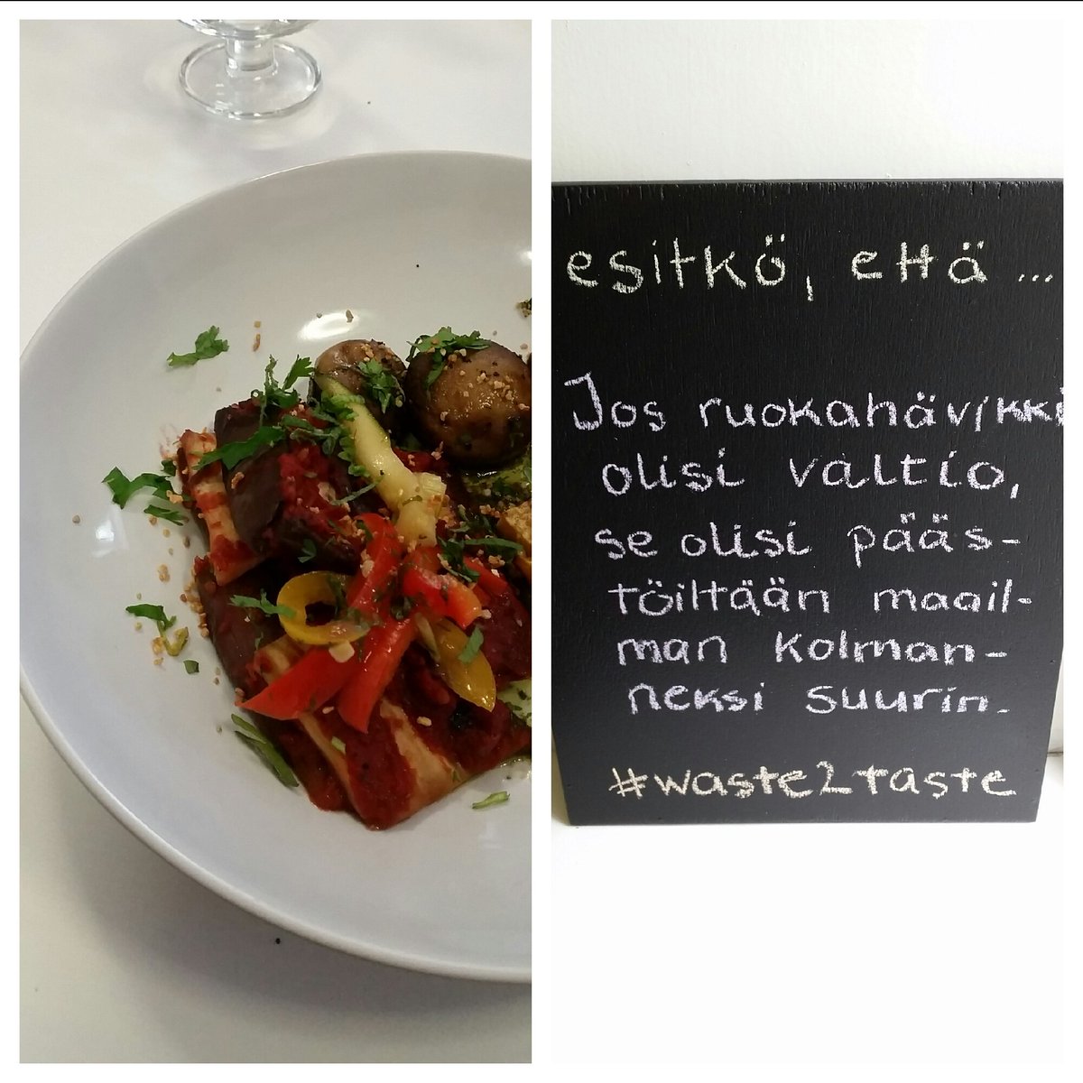 Päivän #lounas <a href="/waste2taste/">From Waste to Taste</a>'n Loopissa. #Ruokahävikki'n taklaaminen ei voisi olla tämän helpompaa ja maukkaampaa.