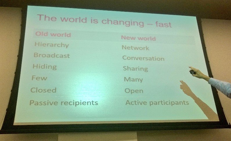 Mallory_MES's tweet photo. .@TimHunt59 of @patientopinion talking about the 'old world' vs 'new world' of patient feedback #c2020health https://t.co/Z80q87p7sy