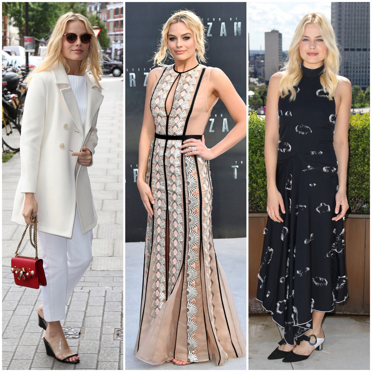 BritishVogue's tweet photo. This week @MargotRobbie shows off her style credentials while out in London: https://t.co/ExQ2aJ7njl https://t.co/otVijxDinD