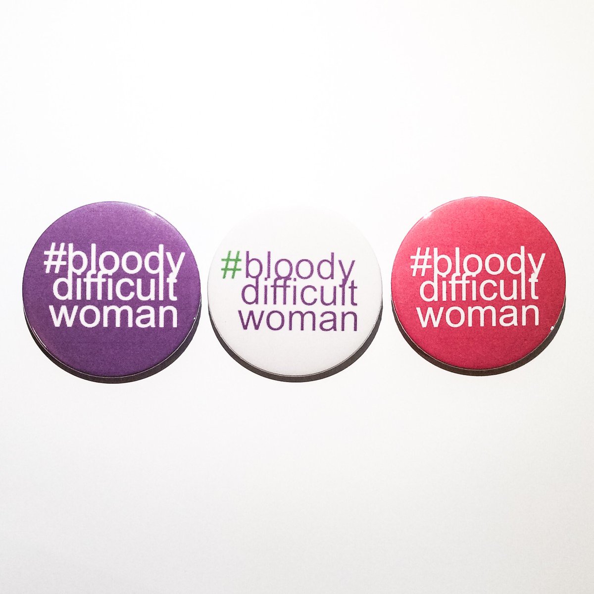 BadgeBonny's tweet image. New! #BloodyDifficultWoman meme badge, 59mm in 3 colours, store link: the-bonny-badge-company.myshopify.com/products/blood…