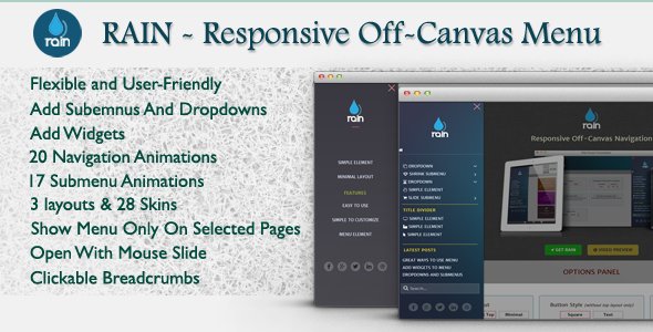 WpWarez's tweet image. Rain - Responsive Off-Canvas Menu (Navigation) - #JqueryResponsiveMenu #OffcanvasMenu goo.gl/G4rYjP