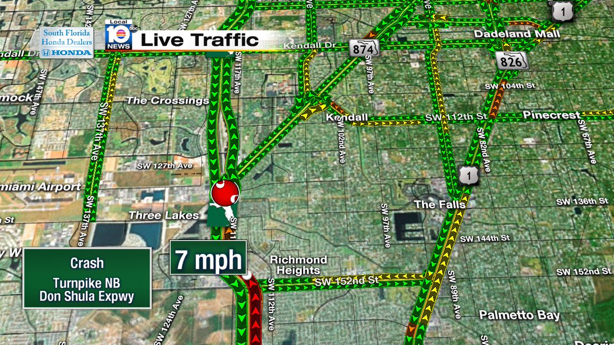 Crash on Turnpike NB & Don Shula Expwy #TRAFFIC https://t.co/aRYelGB7ac