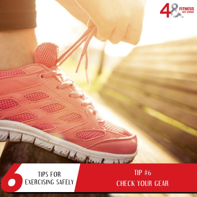 48fitness's tweet photo. Make sure your shoes and equipment fit properly and are right for the activity to ensure your safety #ExerciseSafety https://t.co/S2cWpFV3Rn