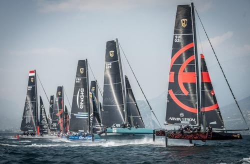 sailworldusa's tweet photo. GC32 Racing Tour battle resumes with Malcesine Cup on Lake Garda  https://t.co/iRIdUGwTj2 https://t.co/xInJlnxjdx