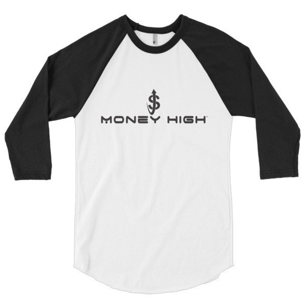 moneyhighbrand's tweet photo. Money High 3/4 sleeve raglan shirt - black text https://t.co/CmvXyu49XH #streetwear #MoneyHigh https://t.co/BEdKUmphIh