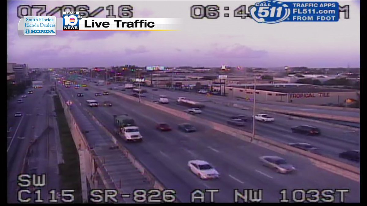 Crash on SR-826 NB and NW 103rd St #TRAFFIC #MIAMI https://t.co/7dgL93YbXC
