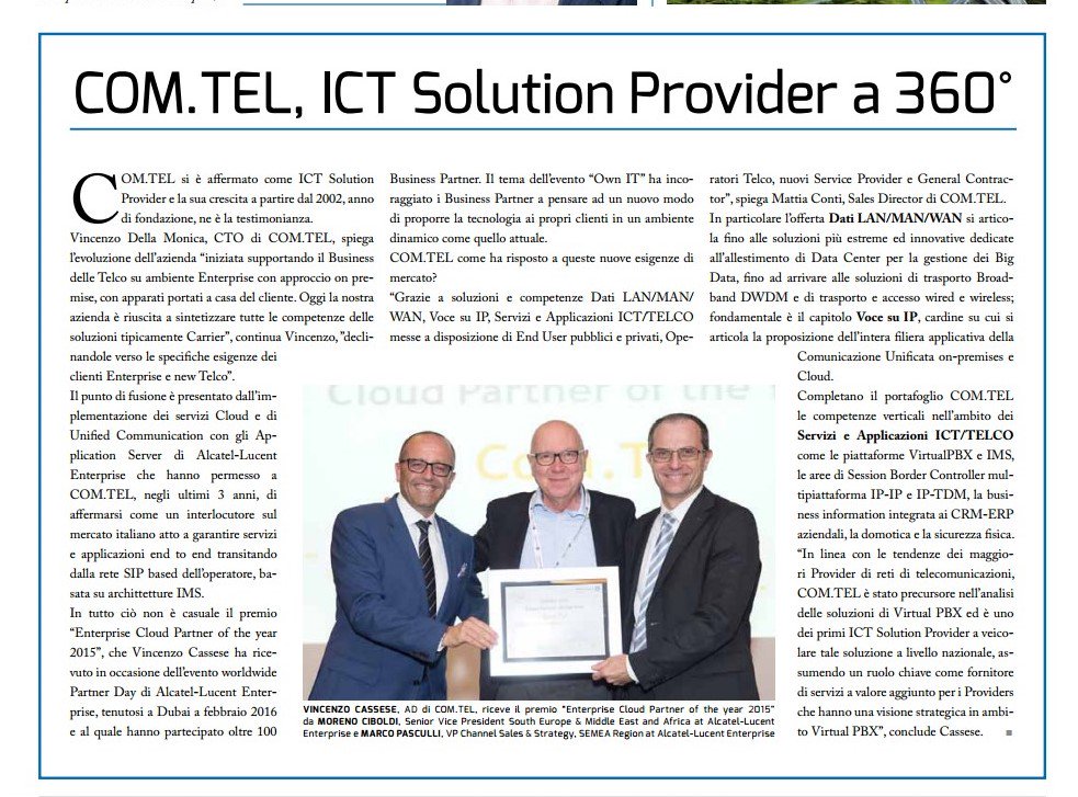 COMTELSpa's tweet photo. @DigitalVoice @COMTELSpa #ICTSolutionProvider a #360° intervista a @vincenzodellam4 @CasseseV53 @MattiaConti https://t.co/J6J1jokJhs