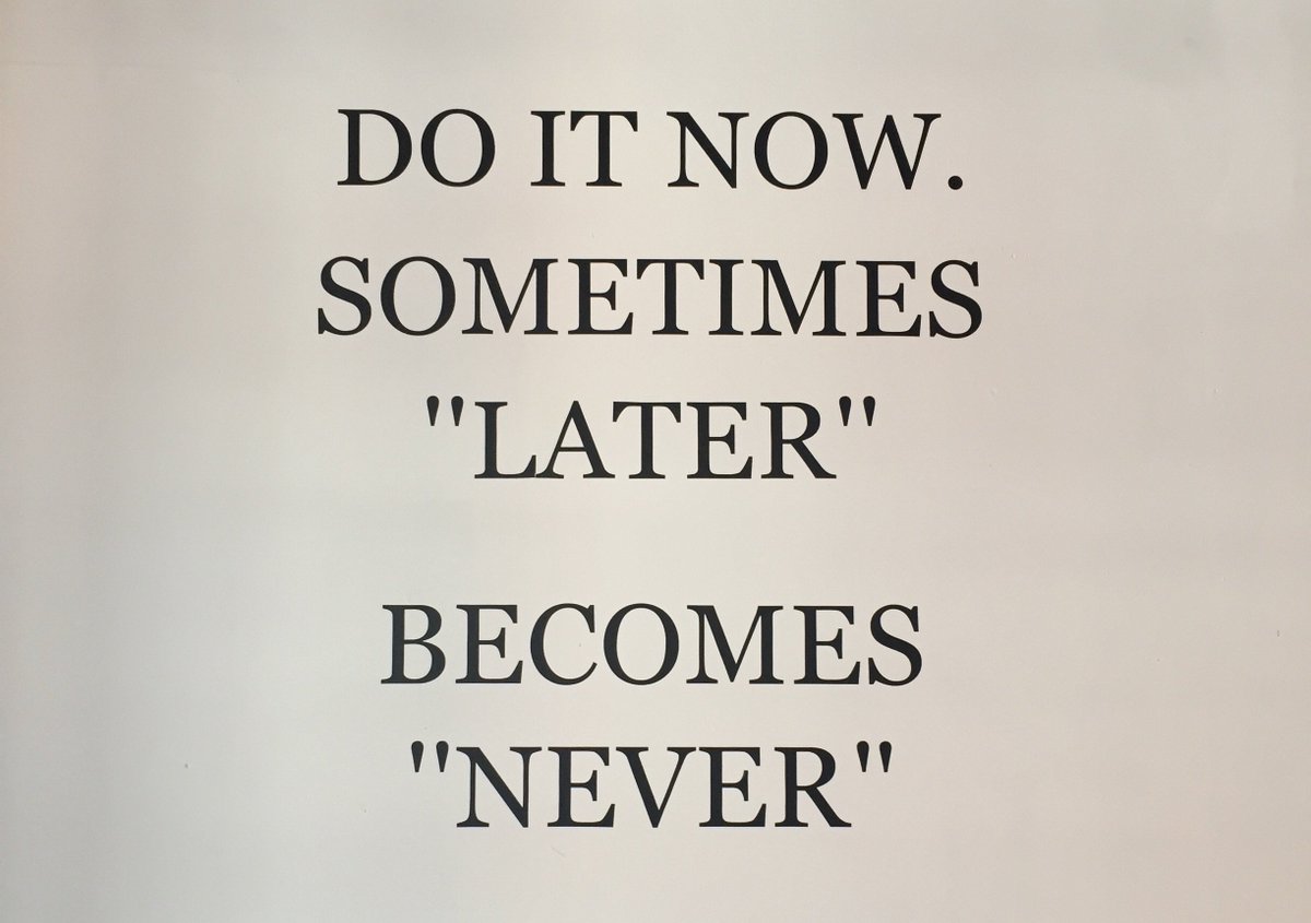 7thingsmedia's tweet photo. Do it now. Sometimes "later" becomes "never" #WednesdayWisdom #agencylife https://t.co/e6yaxWXFPv