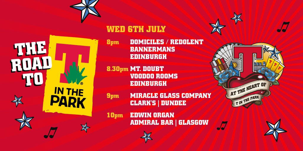 TennentsLager's tweet photo. A packed night on the #RoadToTITP featuring @domicilesband, @redolentband @MtDoubt, @MiracleGlassCo, & @EdwinOrgan.. https://t.co/4wbYTguFtD
