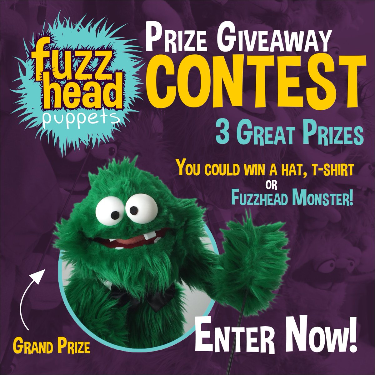 fuzzheadpuppets's tweet photo. Fuzzhead Puppets Prize Giveaway Contest! Good Luck. https://t.co/X5zMfmdLAO https://t.co/fUlmO18kLO