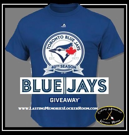 LMLockerRoom's tweet image. #RT &amp;amp; FOLLOW for a chance to #WIN this L #BlueJays 40th Anniv Tee #Jays #OurMoment #VoteCaptainCanada ends July 7th