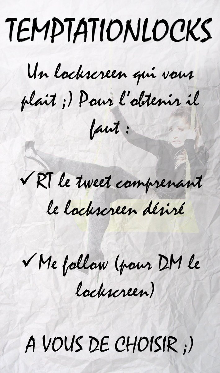 TemptationLocks's tweet photo. Rules to get one of the lockscreens ;) / Règles pour obtenir un des lockscreen du compte ;) https://t.co/tCXObdgyTT