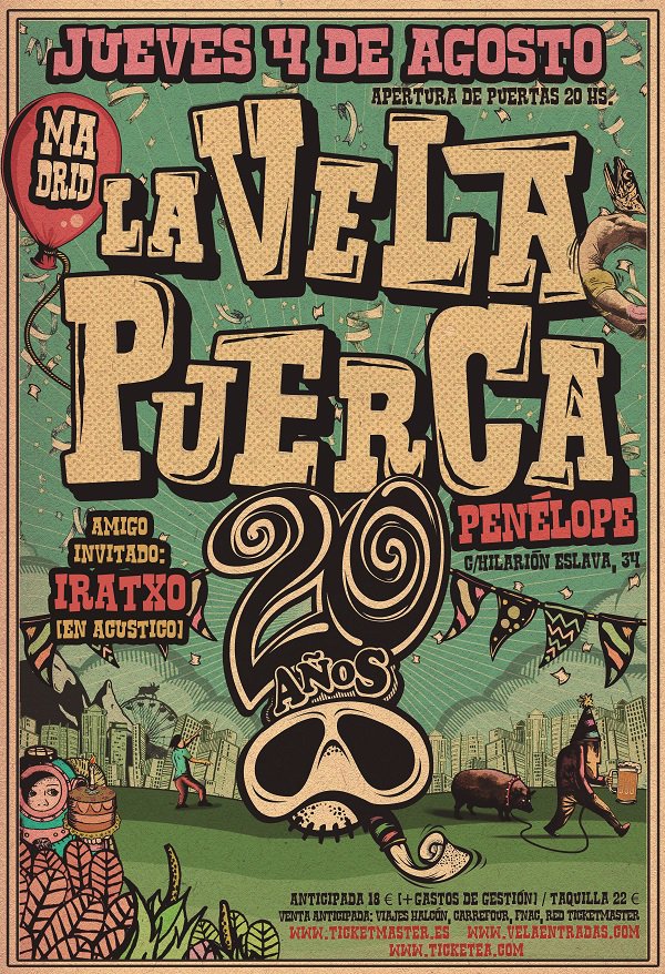 LA VELA PUERCA inician su gira especial 20º aniversario en Madrid el próximo 4 de Agosto.