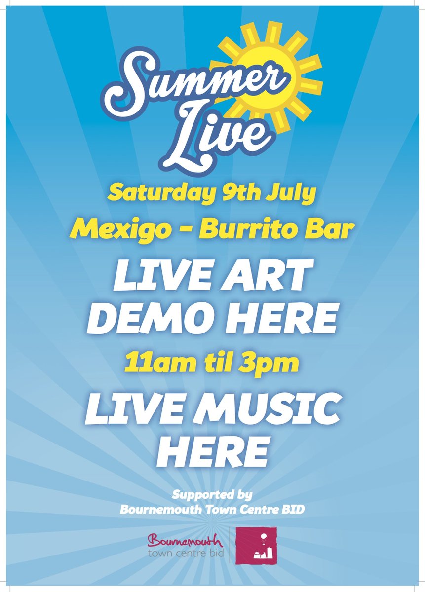 Art demo from <a href="/LucanArt/">Miroslav Lucan</a> at <a href="/MexigoRest/">Mexigo Restaurants</a> #Bournemouth this Sat 11-3 + singer Ant Lewis 2-4 #SummerLive <a href="/BmthSquareLive/">BmthSquareLive</a>
