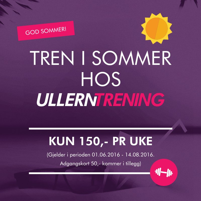 ullerntrening's tweet photo. Husk at du kan trene hos Ullern Trening for kun 150,- pr uke i sommer! ☀️ #ullerntrening https://t.co/68tEw43dDb