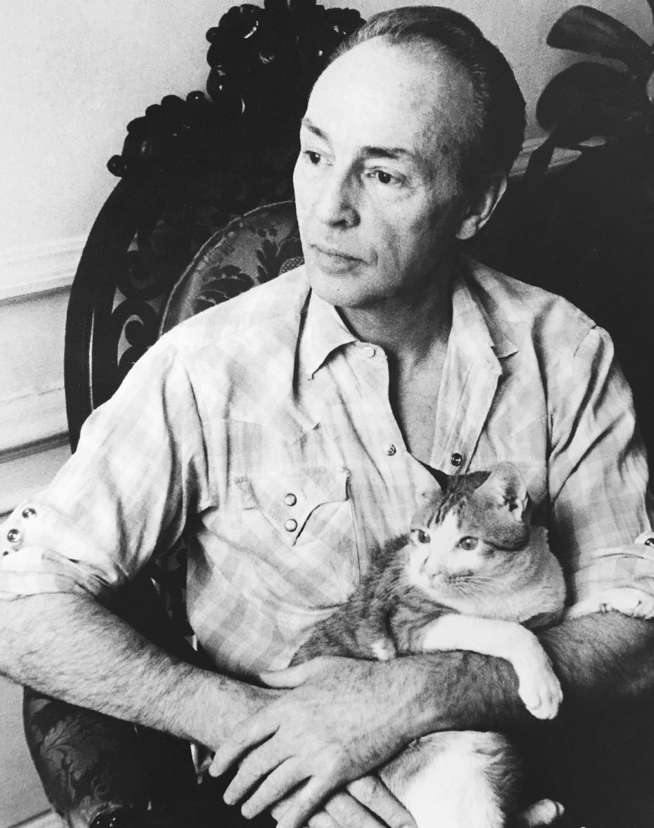 MetOperaGuild's tweet photo. George Balanchine: Met Opera ballet master 1935–38, cat lover. Here he is with his cat, Mourka! #MetPets https://t.co/xnZ9ODqstO