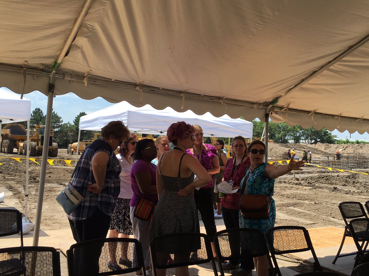 wichitalibrary's tweet photo. #ICTLibrary Staff getting prepped for the #ALLICT groundbreaking! In T-minus 53 minutes! Watch it live on Facebook. https://t.co/mddlzKcCBf