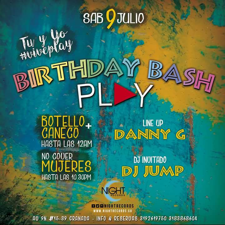 playdiscocali's tweet photo. Este sábado no te pierdas el evento #BirthdayBash en #PlayDiscoCali ▶
#VivePlay
#CaliCo #BarrioGranada https://t.co/4aLEZk1n48