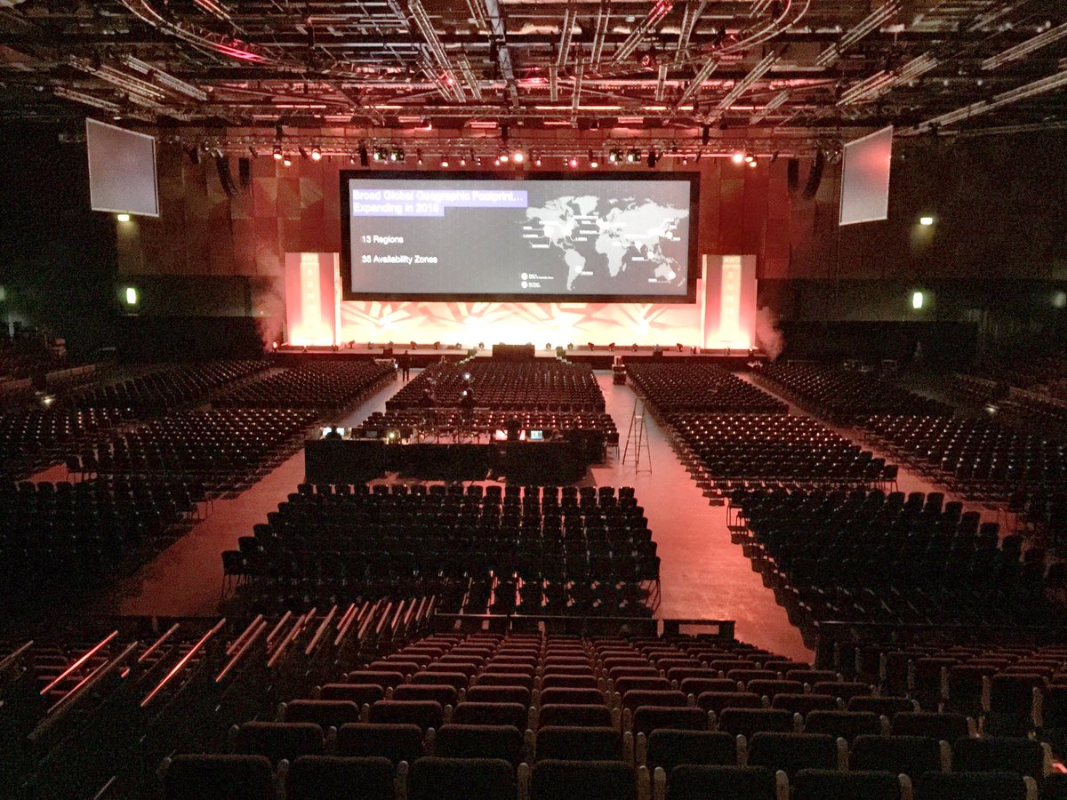 All is set for the keynote at tomorrow's  #AWSSummit in London. Great group of customers to tell their stories!