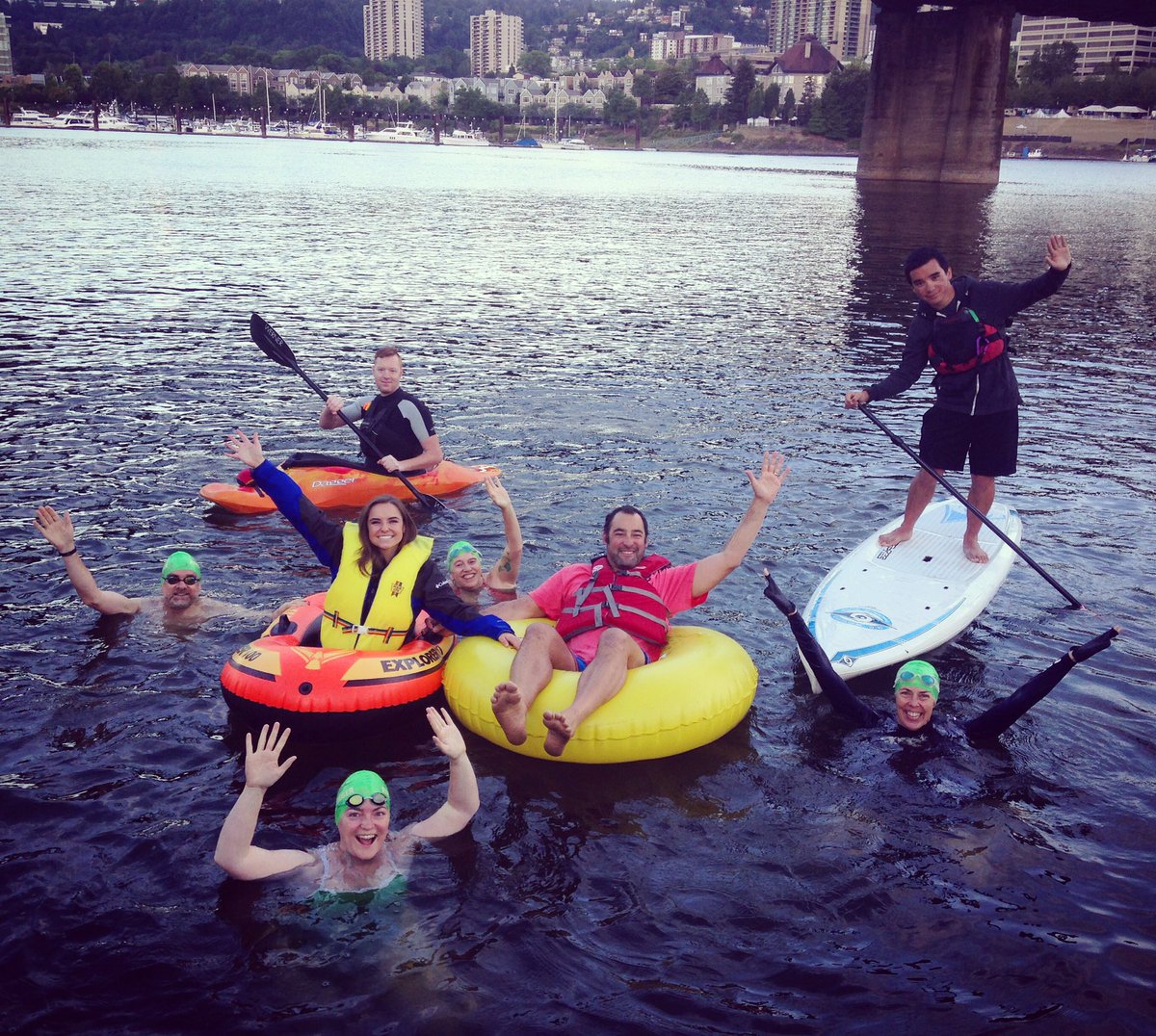 WesleighOgle's tweet photo. We did it!! We successfully did our live shots while IN the Willamette River! @TheBigFloat is this Sunday, 11 to 6. https://t.co/qFtm2VG1NQ