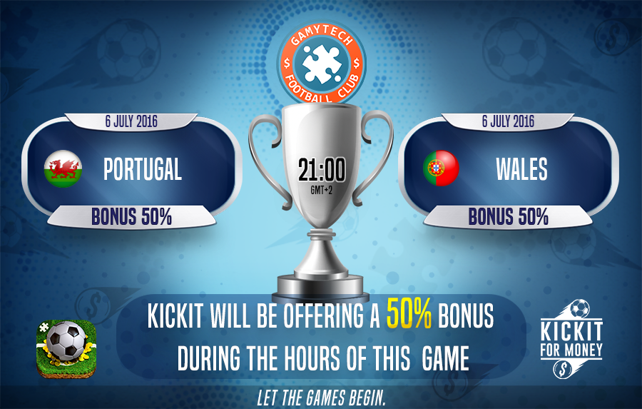 kickitformoney's tweet photo. 50% BONUS  on each deposit during tonight match #WAL vs #POR
#WALPOR  #EURO2016 https://t.co/GlDa4paSW3