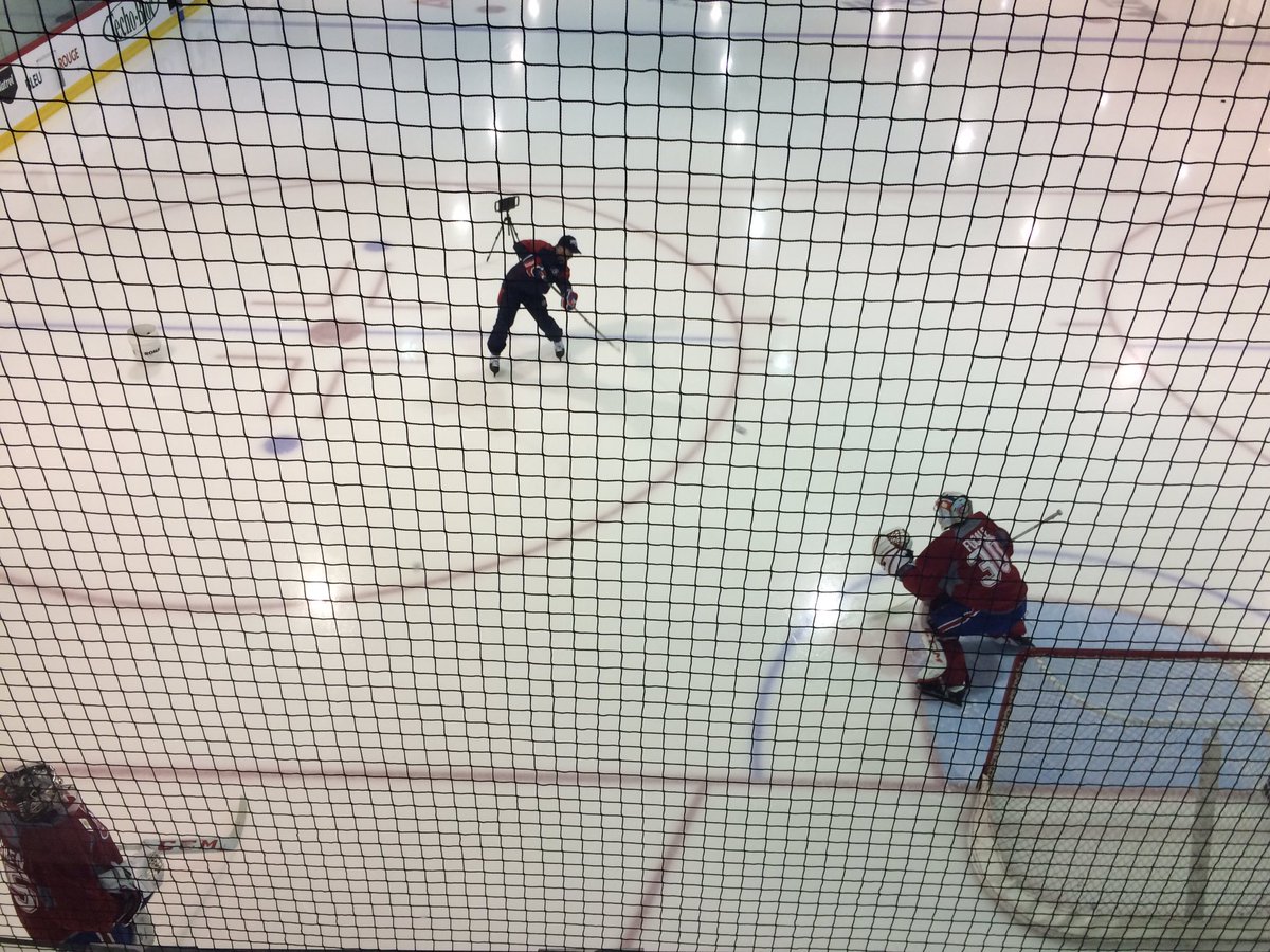 BramptonBeast's tweet photo. Goaltenders Fucale and Lindgren are the first on the ice this morning in Brossard. #HabsDevelopmentCamp https://t.co/24jPO4mMy2