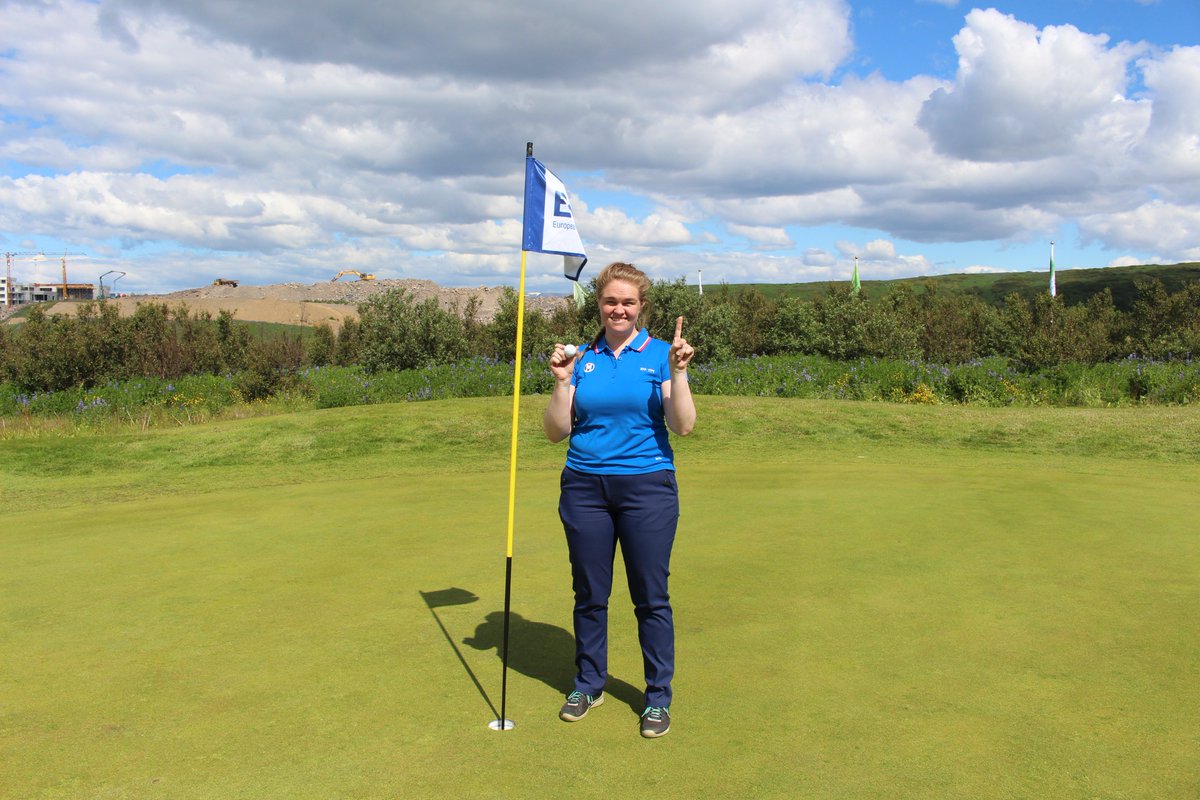 Signy Arnorsdottir of Iceland just made an ace at the 13th of the #elatc2016. Her first ever!. Talk about timing!