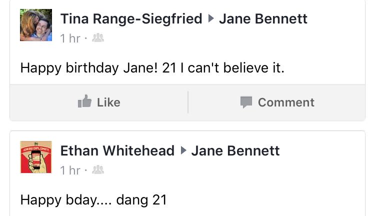 Janeplaysfutbol's tweet photo. When you were too young to get a Facebook so you changed your year and now there's a little confusion 😅 #21Works https://t.co/hOInWpTka7