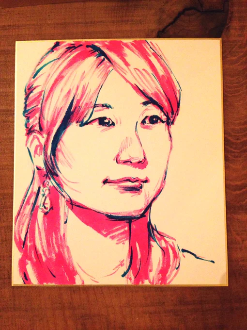 以前お描きした方、今回は色紙でご注文いただきました 