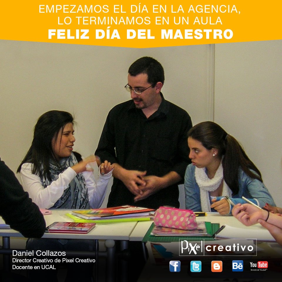 creativopixel's tweet photo. #PixelCreativo les desea #FelizDíaMaestro #DiadelMaestro a sus compañeros de labores. https://t.co/GFmwul6zs2