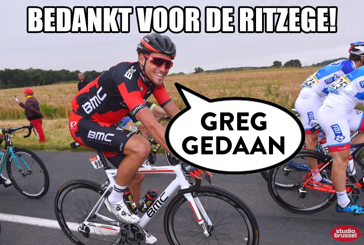 stubru's tweet photo. Yes! Een eerste Belgische overwinning in   @LeTour de France. Bedankt, @GregVanAvermaet. #TDF2016 https://t.co/ppHRD1cCKX