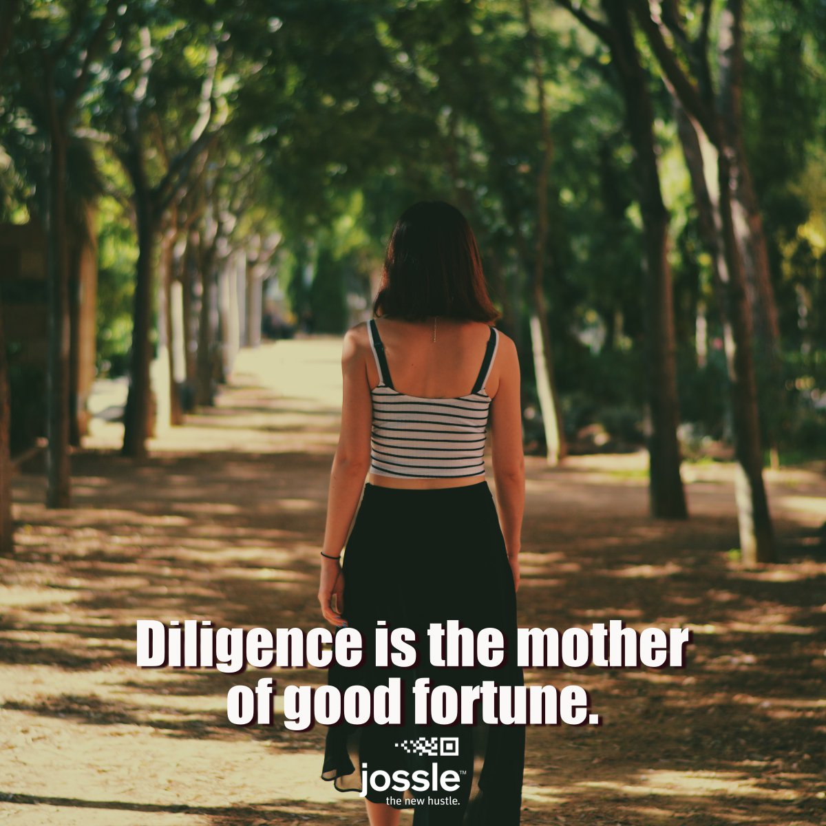 Diligence is the mother of good fortune. 
jossle.org  #quote