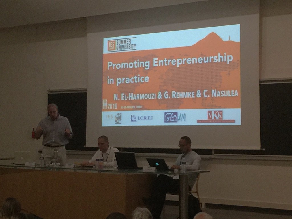 K H Hardy (@khhardy) on Twitter photo N El-Harmouzi, G Rehmke, C Nasulea speaking on promoting entrepreneurship in practice <a href="/IESEurope/">IES Europe</a> #summeruniversity N El-Harmouzi, G Rehmke, C Nasulea speaking on promoting entrepreneurship in practice <a href="/IESEurope/">IES Europe</a> #summeruniversity